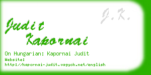 judit kapornai business card